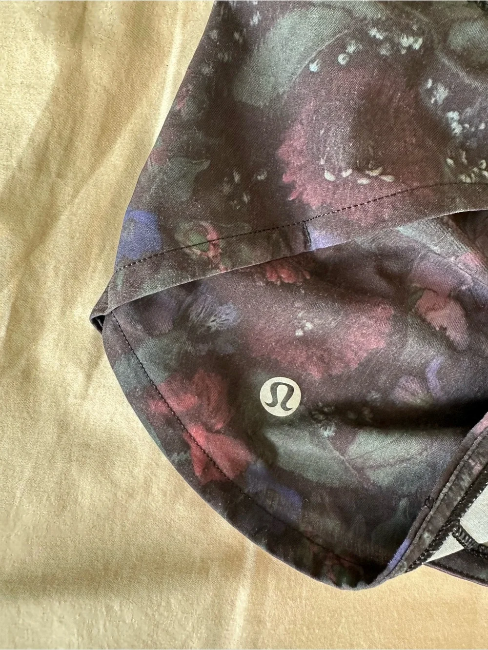 lululemon athletica Black Floral-Print Running Shorts